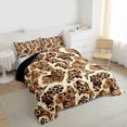 thumbnail image 3 of Homewish Safari Leopard 3 Pieces Queen Comforter Set For Children Teens Adults,Animal Cheetah Print Ultra Soft Bedding Sets,Jungle Woodland Wildlife Bedding Comforter Set,Luxury Bedroom Decor, 3 of 8