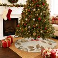 thumbnail image 2 of Beige Pumpkin Fall Christmas Tree Skirt 48 Inches, Thanksgiving Eucalyptus Leaves Retro Xmas Trees Skirt Mat Cover Decorations for Holiday Party Indoor Outdoor, 2 of 9