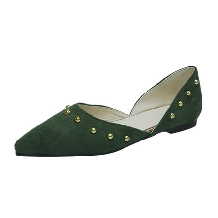 

ASEIDFNSA Casual Shoes for Women Slip On Loafer Womens Office Shoes Casual Ladies Fashion Solid Color Suede Shallow Flat Bottom Pointed Casual Single Shoes