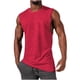 thumbnail image 1 of pstuiky Camiseta sin mangas para hombre, Blusa deportiva sin mangas con cuello redondo y estampado liso informal para hombre Camisas para hombres l, 1 of 5