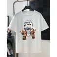 thumbnail image 5 of Men's Hip Hop Ski Mask Graphic T-Shirt Cotton White Short Sleeve Crewneck Oversized, 5 of 9