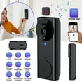 thumbnail image 3 of VTIN 120° Wide-Angle Smart Video Doorbell - Wireless WiFi APP Control, 2-Way Audio, Night Vision, No-Drill Installation, 1200mAh Rechargeable Battery for Apartments, 3 of 11