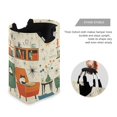 thumbnail image 3 of Yayeee Freestanding Laundry Hamper with Handle Collapsible Large Storage Basket for Clothes, Beige Cats Reading, 3 of 7