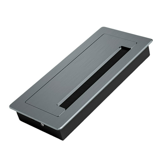 COOLHOOD Thickening Desk Cable Management Grommets with Brush Homes Office Cord Organizes Inserts Rectangle Cable Hole Covers