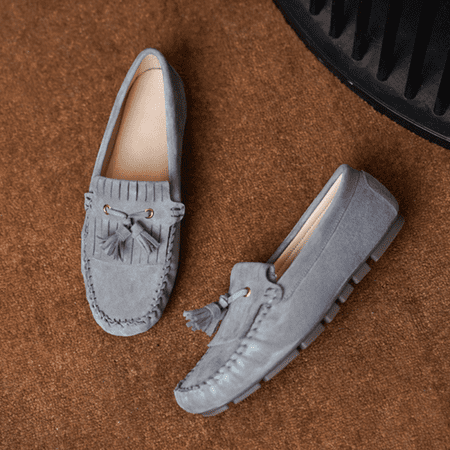 

Casual Suede Leather Women s Flat Shoes