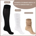 thumbnail image 2 of Women Slouch Socks 3 Pairs Extra Long Cotton Knit Knee High Thick Scrunch Socks Size 5-11, 2 of 6
