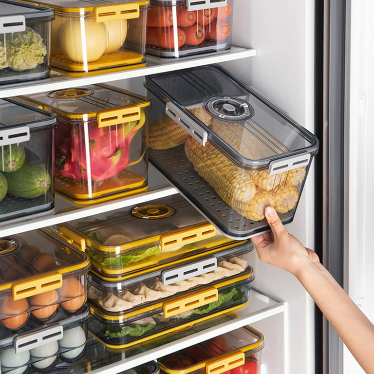 2 Pack Refrigerator Drawer Organizer, Pull Out Shelf Storage Transparent  Organizer for Egg, Fruit, Vegetable, Seafood, Meat, Fit All Fridge Shelves