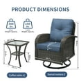 thumbnail image 4 of SHGJ&SOFT 3 Piece Patio Furniture Set, 2 Outdoor Swivel Rocking Chairs with Side Table, Thick Cushions Wicker Glider Chairs, All-Weather Gray Rattan Bistro Set for Porch, Deck, Pool (Blue), 4 of 12