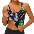 thumbnail image 3 of Balery Disco Mirror Ball Snowman Pattern Racerback Sports Bras for Women - Padded Seamless High Impact Support for Yoga Gym Workout Fitness-Medium, 3 of 8