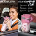 thumbnail image 5 of 30oz Hello Kawaii Cat Cute Stainless Steel Tumbler with Lid and Straw,Spill Proof Travel Cup Double Wall Vacuum Insulated Coffee Mug with Top Handle Pink, 5 of 7