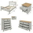 thumbnail image 7 of 5 Pieces Bedroom Set, Full Size Wood Platform Bed Frame with 2 Nightstands, 6-Drawer Dresser and Chest, Bedroom Furniture Set for Teens Adults, Country Gray with Oak Top Bedroom Sets, 7 of 7