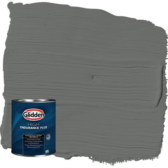 Glidden HEP Up in Smoke / Gray Satin Exterior Paint with Primer, 1 Quart