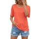 thumbnail image 3 of Camiseta de mujer de manga corta con cuello redondo Sexy Hollow Summer Top suelto, naranja, M kenally AP001234-10, 3 of 7