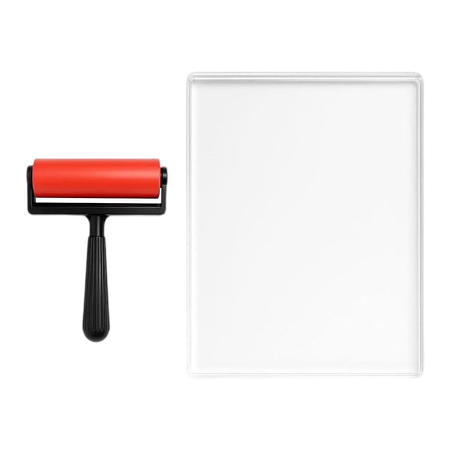 arctrm Plaque de Gel, Plaque de Gel Réutilisable Multi-Usage avec Rouleau en Caoutchouc, Fournitures d'Impression