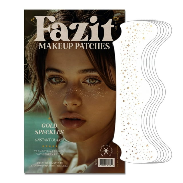 Parches de maquillaje Fazit Gold Face Glitter Speckles, 6 unidades