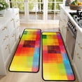 thumbnail image 4 of Kitchen Rugs Sets Of 2,Colorful Rainbow Checkered Pattern Anti Fatigue Kitchen Mat Rugs Non Slip Washable,Decorative Kitchen Floor Mats for Kitchen,Sink,Laundry,17"x47"+17"x47", 4 of 5