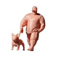 thumbnail image 4 of Figura en miniatura de un tipo genial paseando a su perro, escala 1/64, adorno pequeño, modelo de colección mini. Despegar, 4 of 9