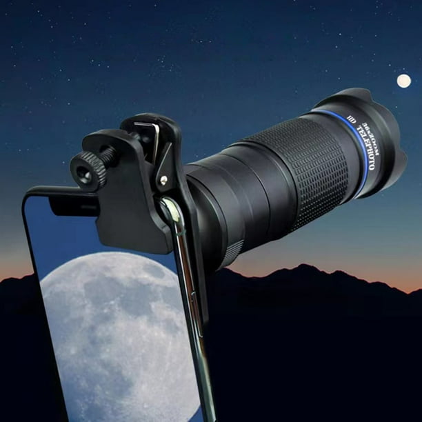 Lente para teléfono celular de 36 aumentos con clip, alta definición, kit, para teléfono celular, buena reproducción de color, compatible con diversos telescopios monoculares.