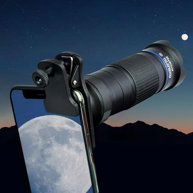 Lente para teléfono celular de 36 aumentos con clip, alta definición, kit, para teléfono celular, buena reproducción de color, compatible con diversos telescopios monoculares.