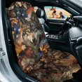 thumbnail image 2 of Garronmavis Wolf Maple Car Seat Towel Covers 1 PC Stain Resistant Easy Installation Front Car Seat Protector with Storage Bag Universal Fit for Cars SUVs Trucks Sedans Vans, 2 of 9