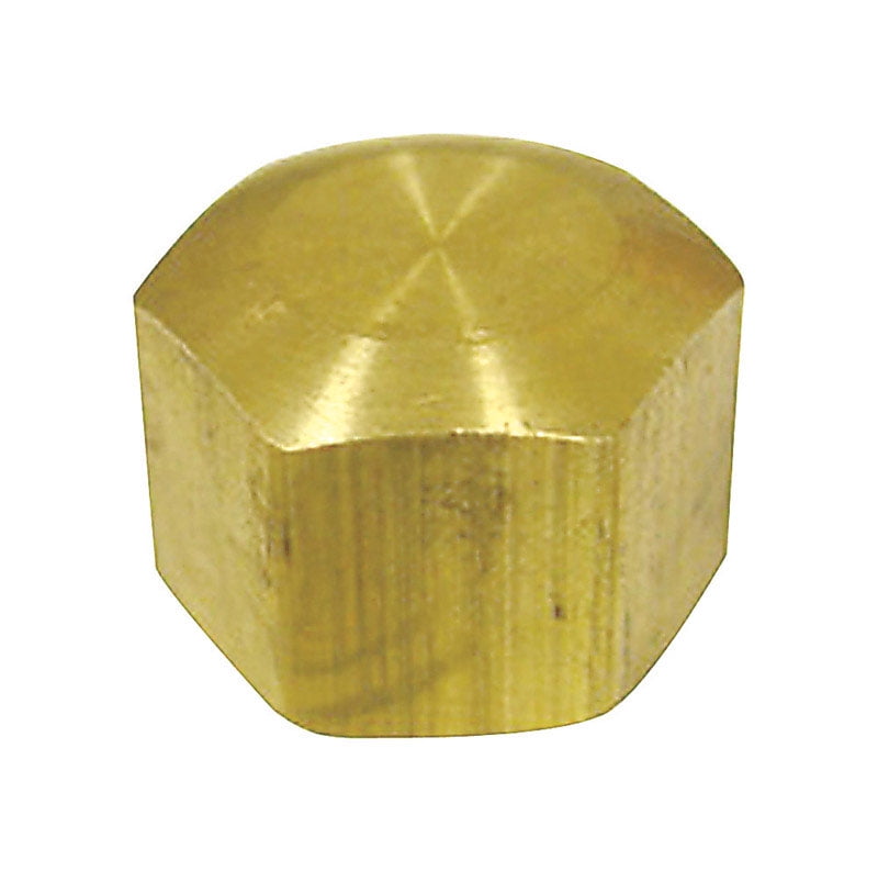 Jmf Compression Cap 5/16 ' Yellow Brass 400 Psi Lead Free Pack of 5