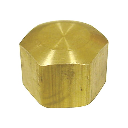 Jmf Compression Cap 5/16 Yellow Brass 400 Psi Lead Free Pack of 5