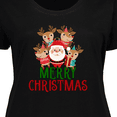 thumbnail image 4 of Inktastic Merry Christmas Santa Reindeer Women's Plus Size T-Shirt, 4 of 5