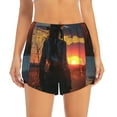 thumbnail image 2 of Salouo Sunset Western Cowgirl Print Women's 2 in 1 Running Shorts Double-Layer Shorts Athletic Workout Gym Yoga Shorts Running Shorts for Women-Medium, 2 of 7
