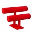 thumbnail image 3 of Dezsed 2-Tier Velvet Jewelry Bracelet Watch Rack Organizer Display Stand Holder on Red, 3 of 4