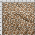 thumbnail image 4 of oneOone Polyester Spandex Brown Fabric Floral Retro Craft Projects Decor Fabric Printed By The Yard 56 Inch Wide, 4 of 5