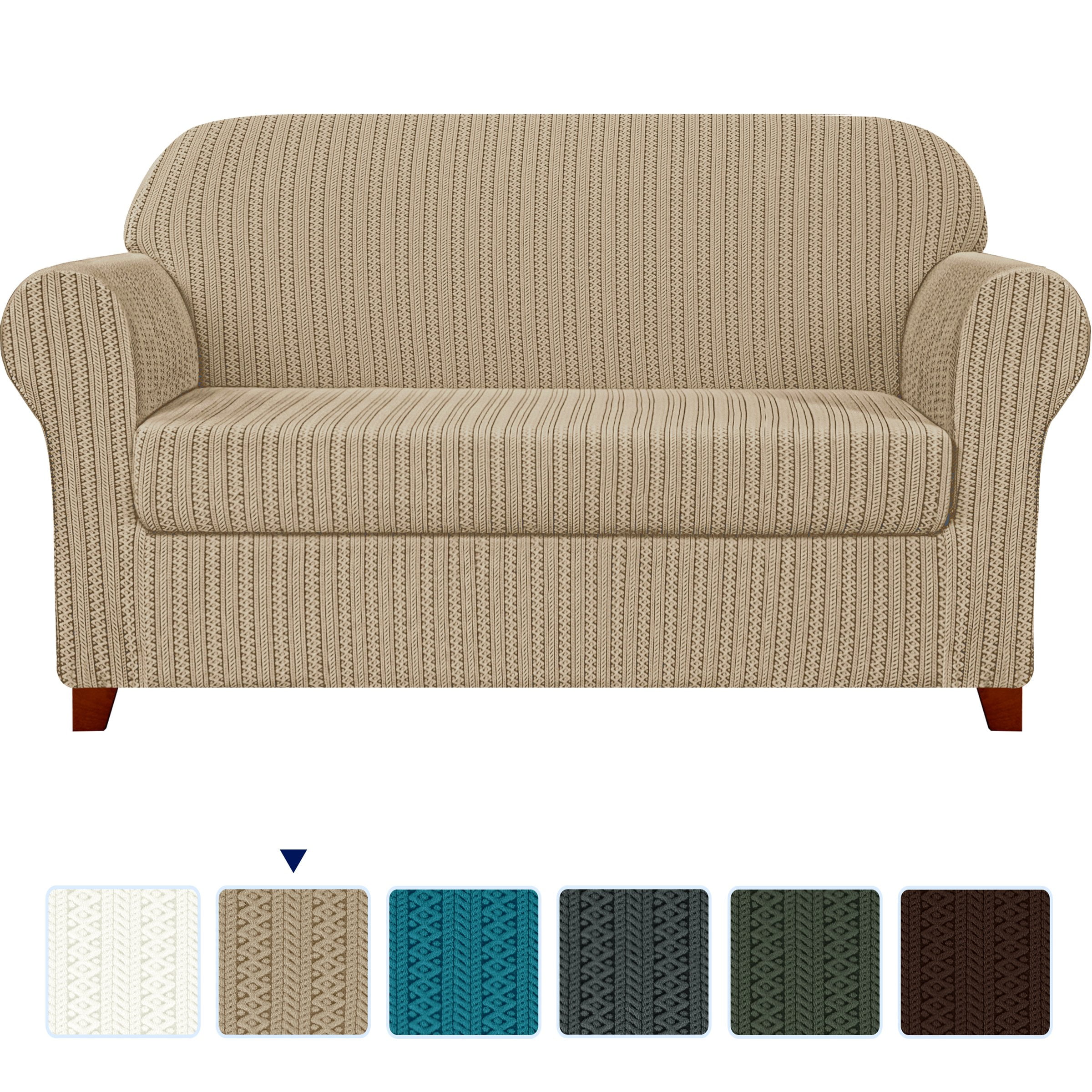 Subrtex 2piece Stretchy Sofa Slipcover Striped and