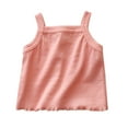 thumbnail image 6 of Cethrio Kids Girls Outfit Sets, Summer Solid Color Sleeveless Shirts and Shorts Set Pink Size 2-3 T, 6 of 6