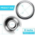 thumbnail image 3 of Electric Stove Burner Drip Bowl 6 Inch Wb32X10012 (3 Pack Small) & 8 Inch Wb32X10013 (1 Pack Large) Chrome Drip Pans With 4Pcs Trim Rings Set For G-E Surface Burner Range, 3 of 5