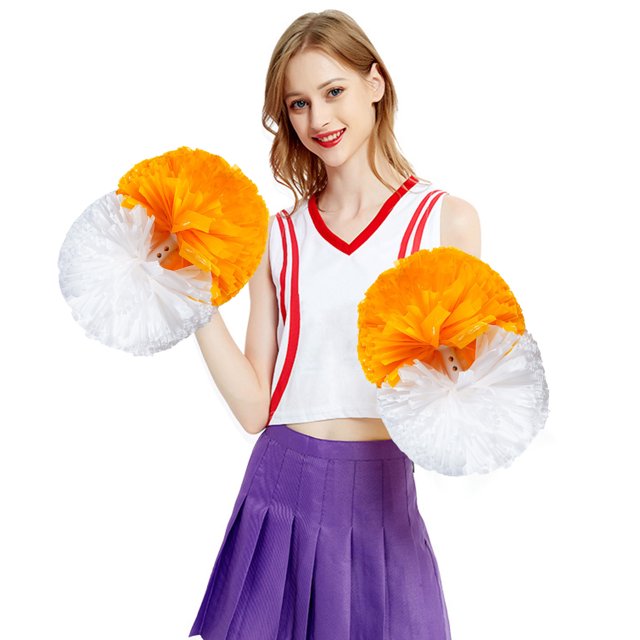 Cheerleading Handheld Colorful Flowers Sports Activities Performance Cheering Supplies Round Colorful Practical Material Lightweight Handle Design Off Party Decorations for Girls 10th Birthday