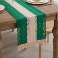 thumbnail image 5 of Christmas Woven Table Runner - Two-Tone Color Splicing Tassel Table Flag, Festive Holiday Decoration Long Tablecloth, Elegant Home Dining Table Decor, 5 of 6