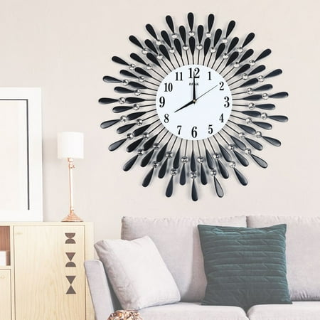 Elegant Wall Clock with Silent Quartz Movement – Premium Iron Design, Feather-Inspired Aesthetic, 9.45-Inch Dial for Home & Office Decor