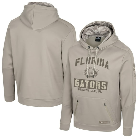 Men's Colosseum Oatmeal Florida Gators Big & Tall Operation Hat Trick Battalion Hoodie Sweatshirt