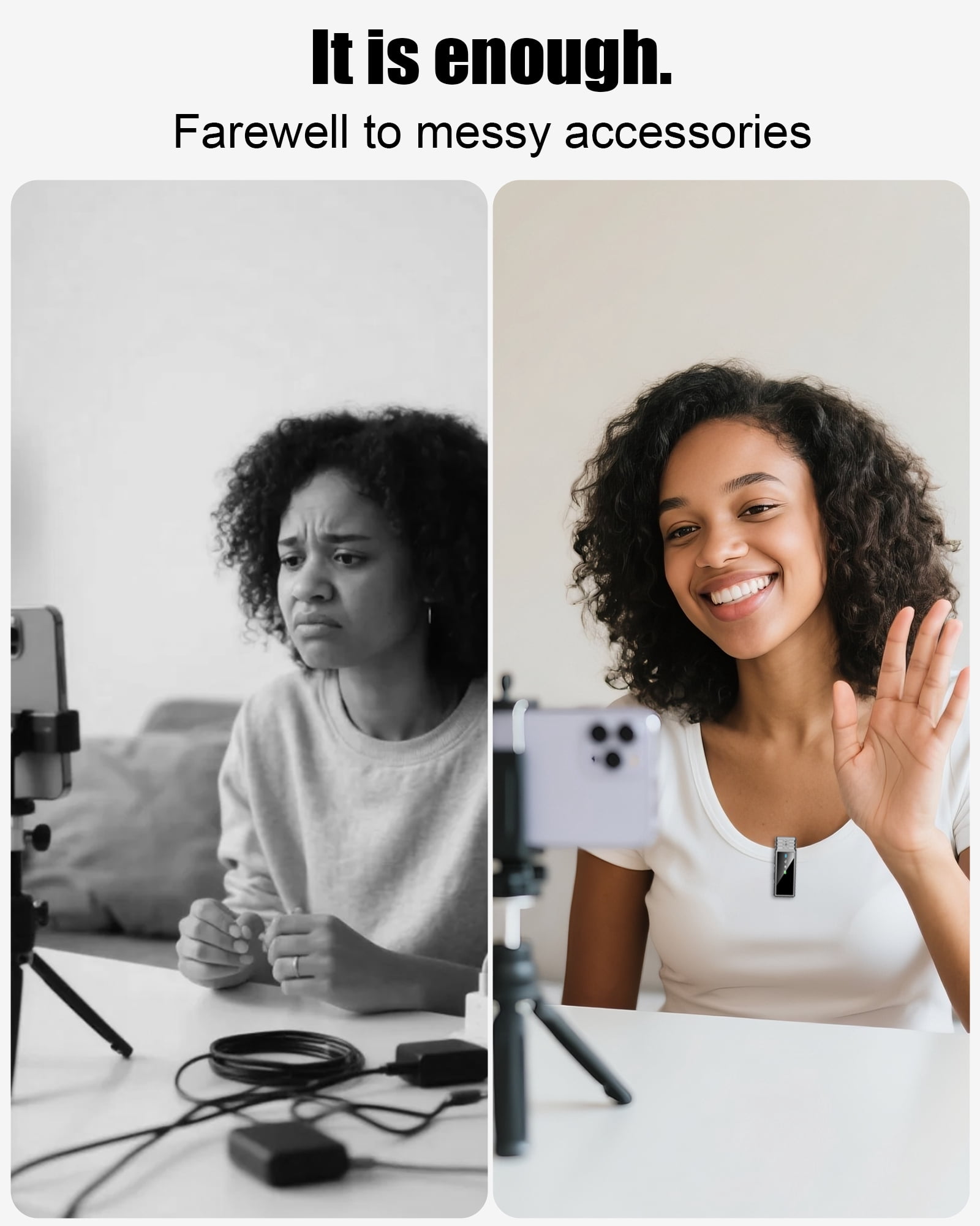 Wireless Lavalier Microphone for Android and iPhone 17/15/16 Series, Lapel Mic with All-in-One 24H Charging Case, Noise Reduction, Play Clip Mic for Video Recording,YouTube, TikTok, Podcast, Vlog