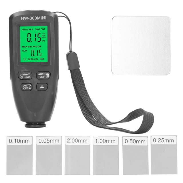 Medidor digital de espesor de pintura automotriz, 0-2000 um F NF, detección automática, calibración a cero, color negro