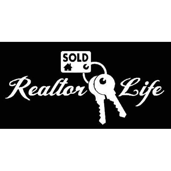 Realtor Life 6 Inch Vinyl Car Decal – Real Estate Professional Sticker for Truck, Car, Tumbler, Cup, Laptop, Decor, Locker, Table, Window