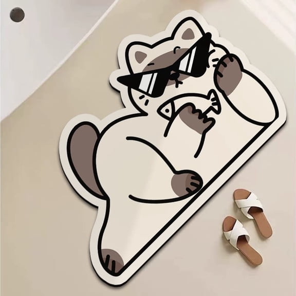 Tuvgenk Bathroom Rugs Water Absorbent Cute Bathroom Mats Novelty Animal Nonslip 20 X 32 in