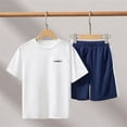 thumbnail image 2 of Babcutegg Kids Short Sleeve Round Neck Breathable Top & Elastic Waist Shorts Set – Lightweight Sporty Matching Outfit for Boys and Girls White Size 6-7, 2 of 10
