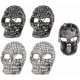 thumbnail image 1 of 4 broches para mujer con forma de cabeza o pecho, de aleación, con calaveras y diamantes de imitación. Broches con insignia de calaveras negras y platino., 1 of 5