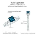 thumbnail image 6 of Rosec Jewels Real London Blue Topaz Princess Cut Engagement Ring with Side Stones - Blue Topaz Diamond Ring (6 mm, AAA Quality), 925 Sterling Silver, US 12.50, 6 of 7