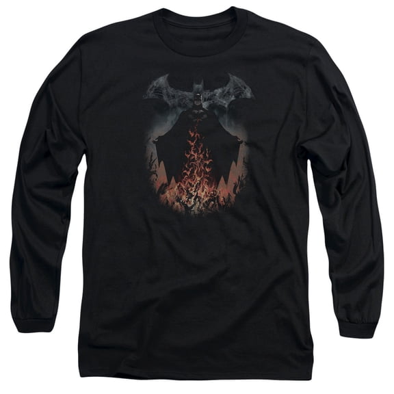 Batmanoke & Fire Long Sleeve Adult 18/1 T-Shirt Black