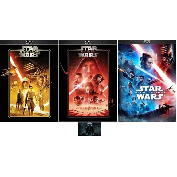 Disney's STAR WARS EPISODES 7 SEVEN 8 EIGHT 9 NINE 3 DVD Movie Set Includes Darth Vader Decal New