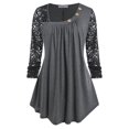 thumbnail image 1 of Camiseta Talla Extra Manga Larga Cuello Inclinado Rosegal  Mangas largas de talla grande, 1 of 5