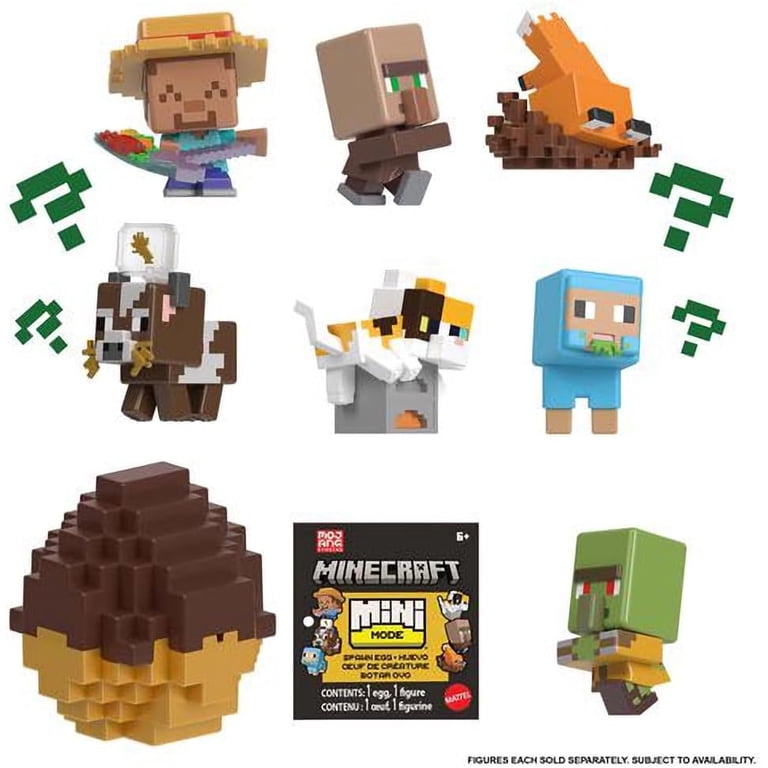 Mattel Minecraft Mini Mode Spawn Egg Blind Pack, Collectible Mini