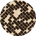 thumbnail image 1 of Ahgly Company Indoor Square Patterned Black Bean Brown Area Rugs, 3' Square, 1 of 6