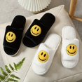 thumbnail image 3 of Zapatillas de mujer con patrón de cara sonriente, zapatos casuales de felpa, zapatillas de casa ligeras, 3 of 4